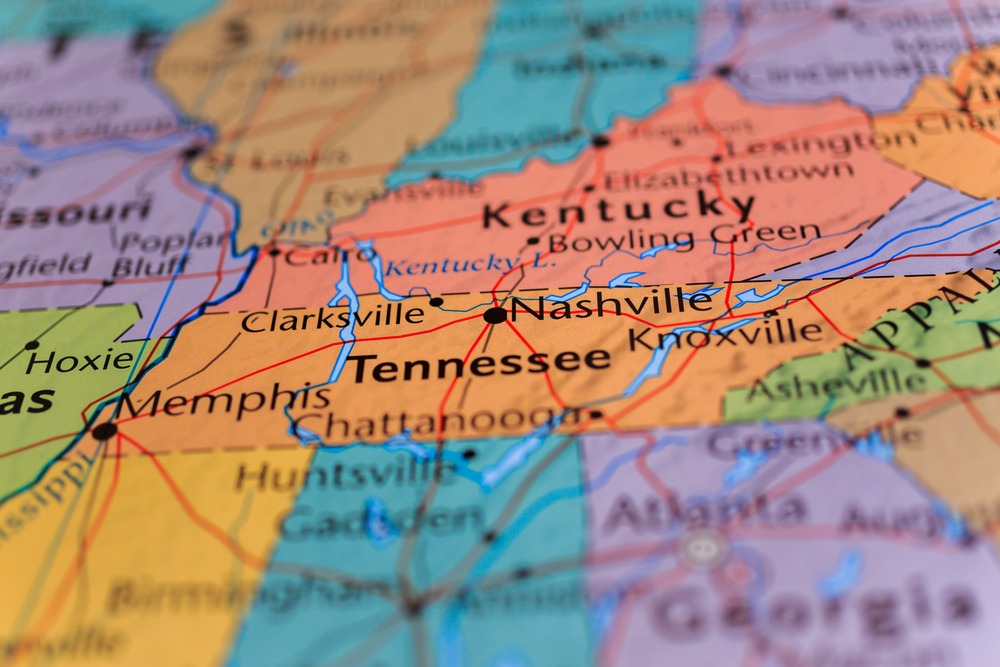 tennessee on map