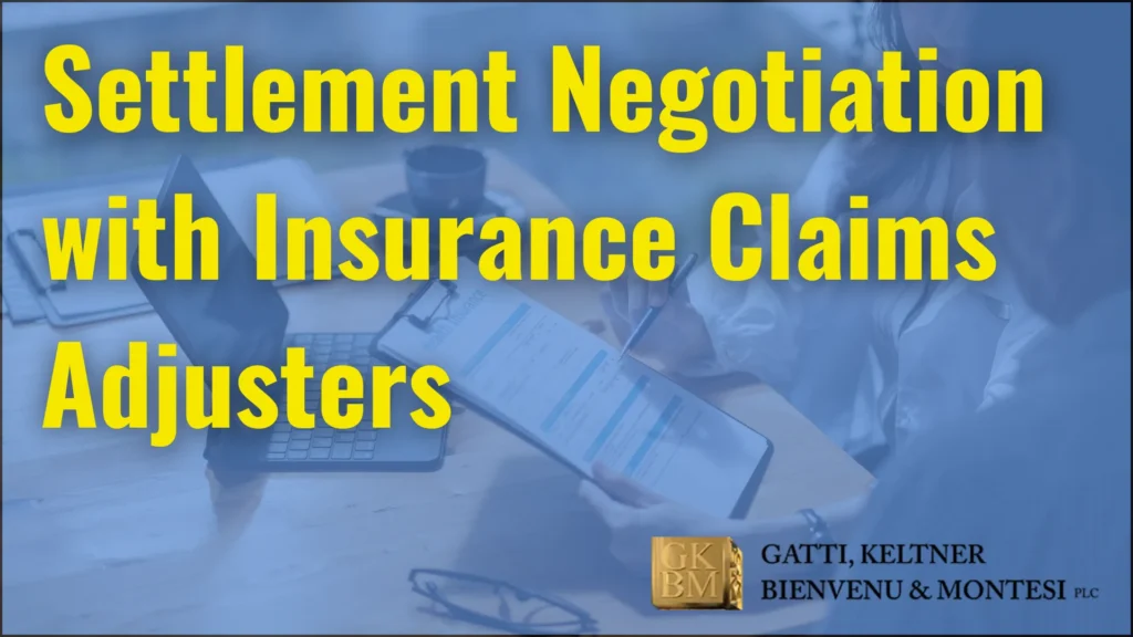 Settlement Negotiation with Insurance Claims Adjusters